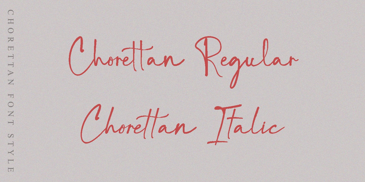 Пример шрифта Chorettan Italic